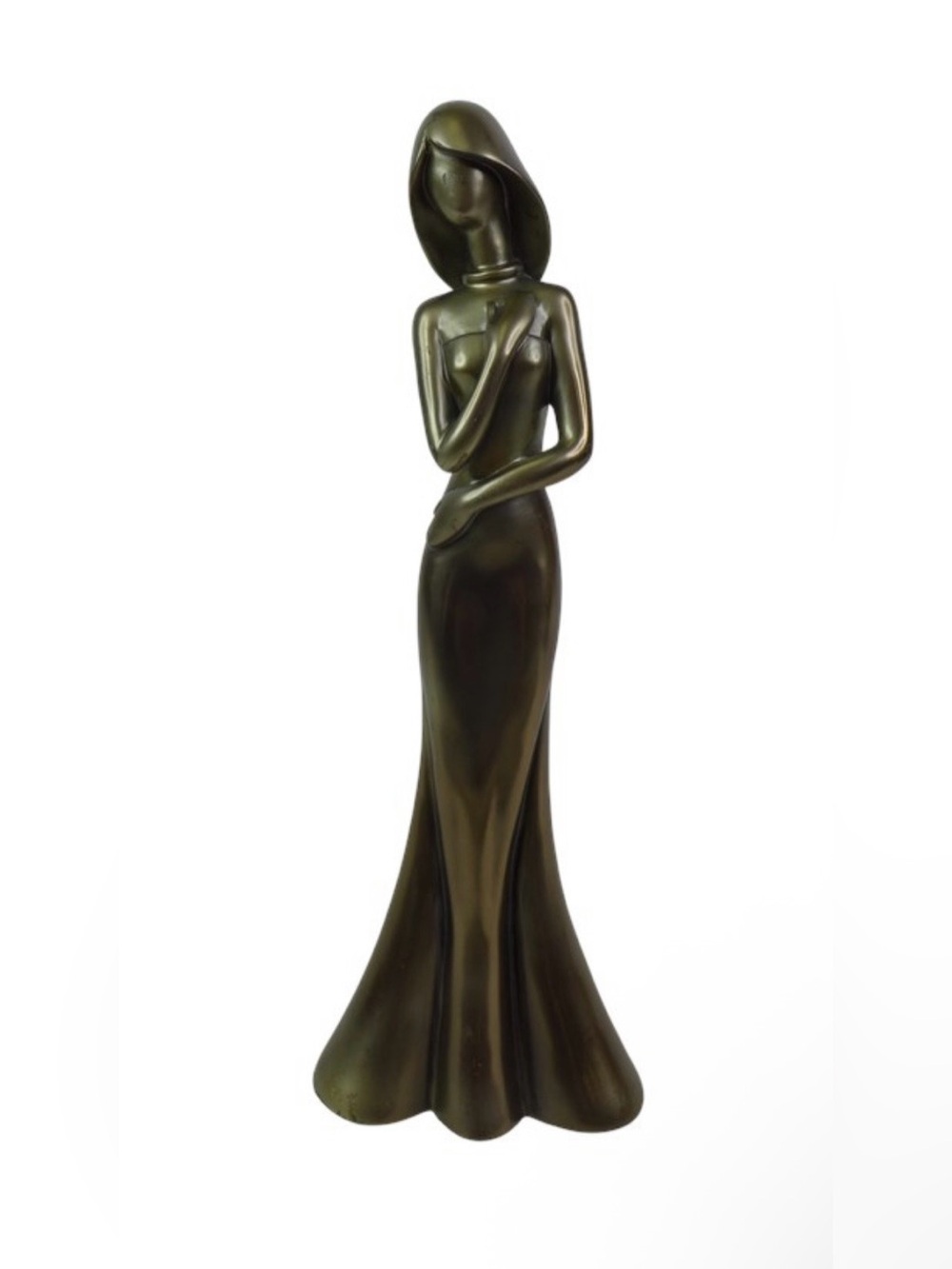 Pacific Coast Lighting 12” Tall Resin Bronze Tone Woman Silhouette Sculpture